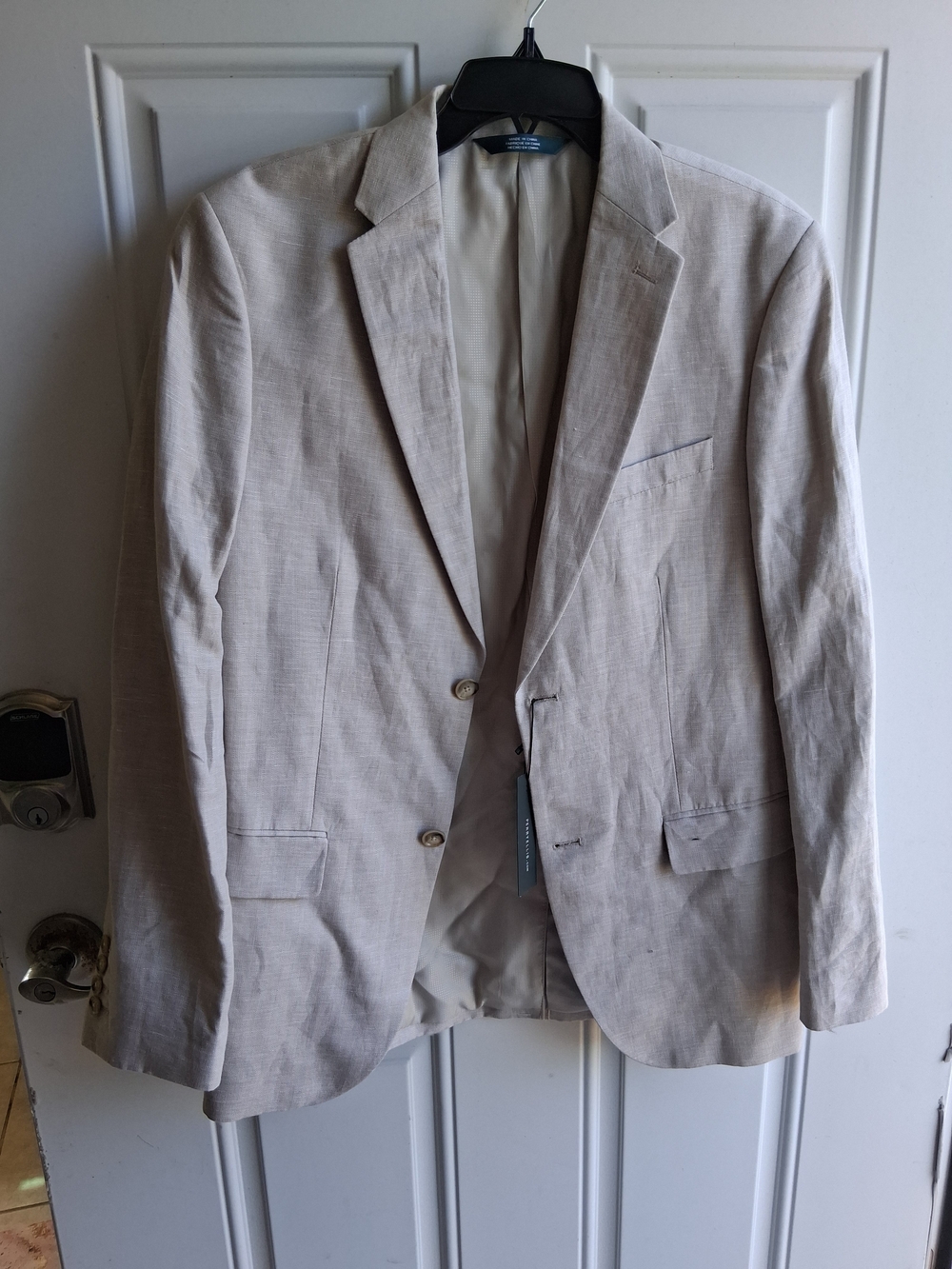 Men's Light Beige Linen Blend Blazer